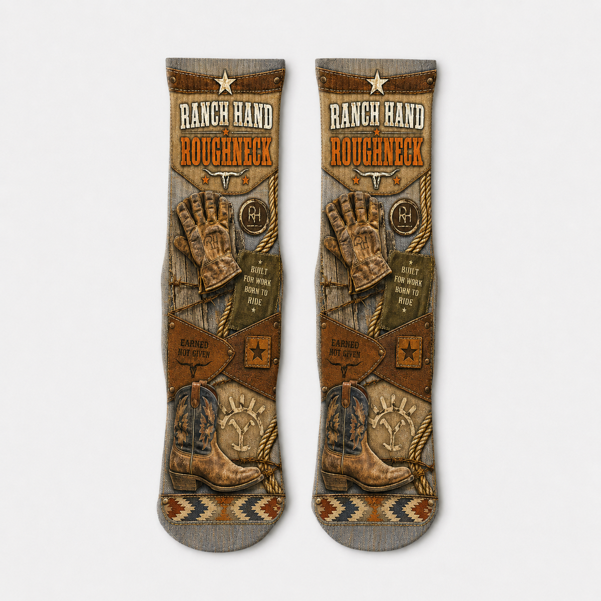 Modern Western Ranch Hand Roughneck socks