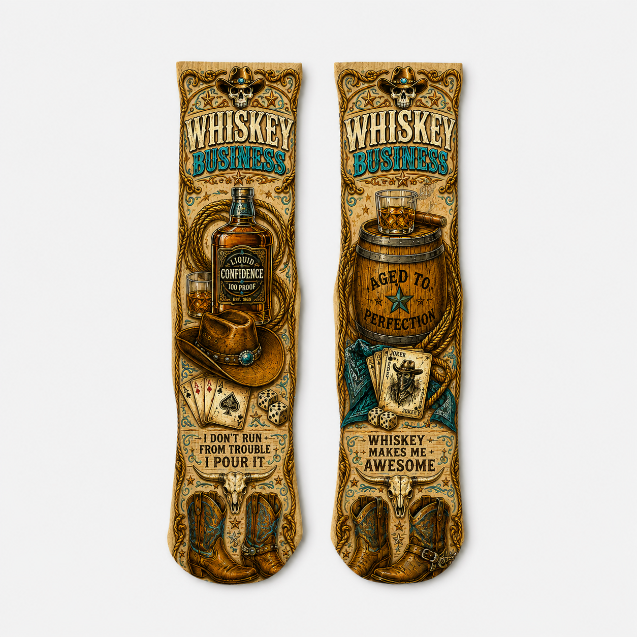 Modern Western Whiskey Business socks
