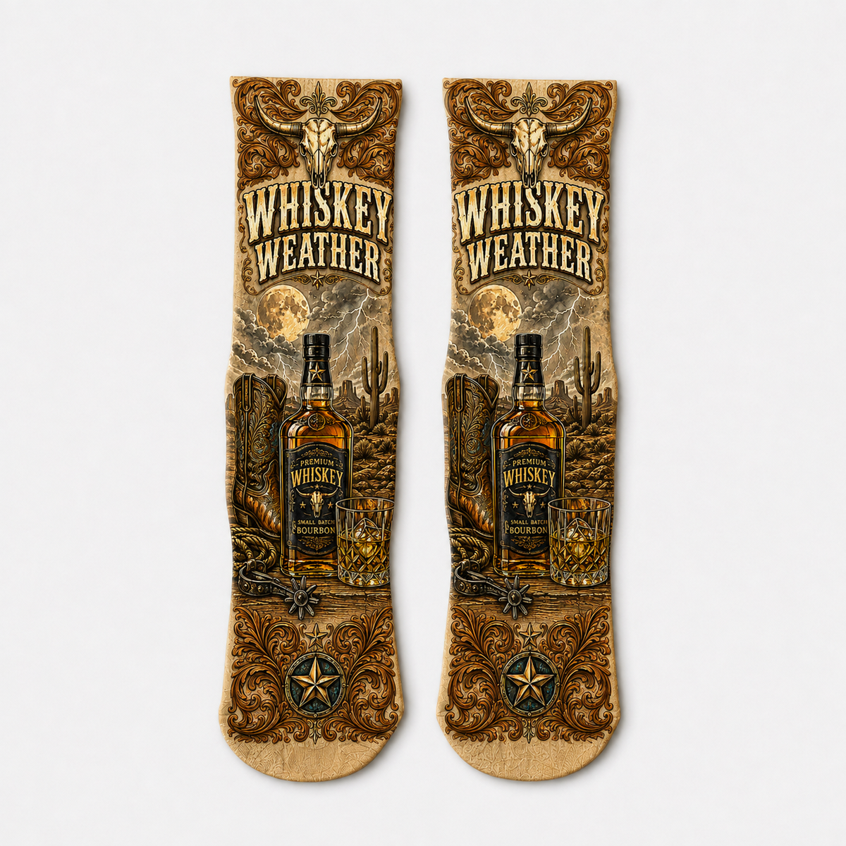 Modern Western Whiskey Weather socks