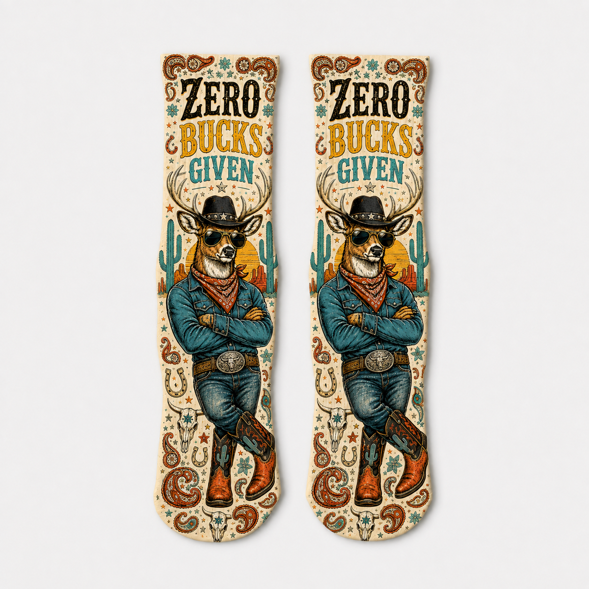 Modern Western Zero Bucks Given socks