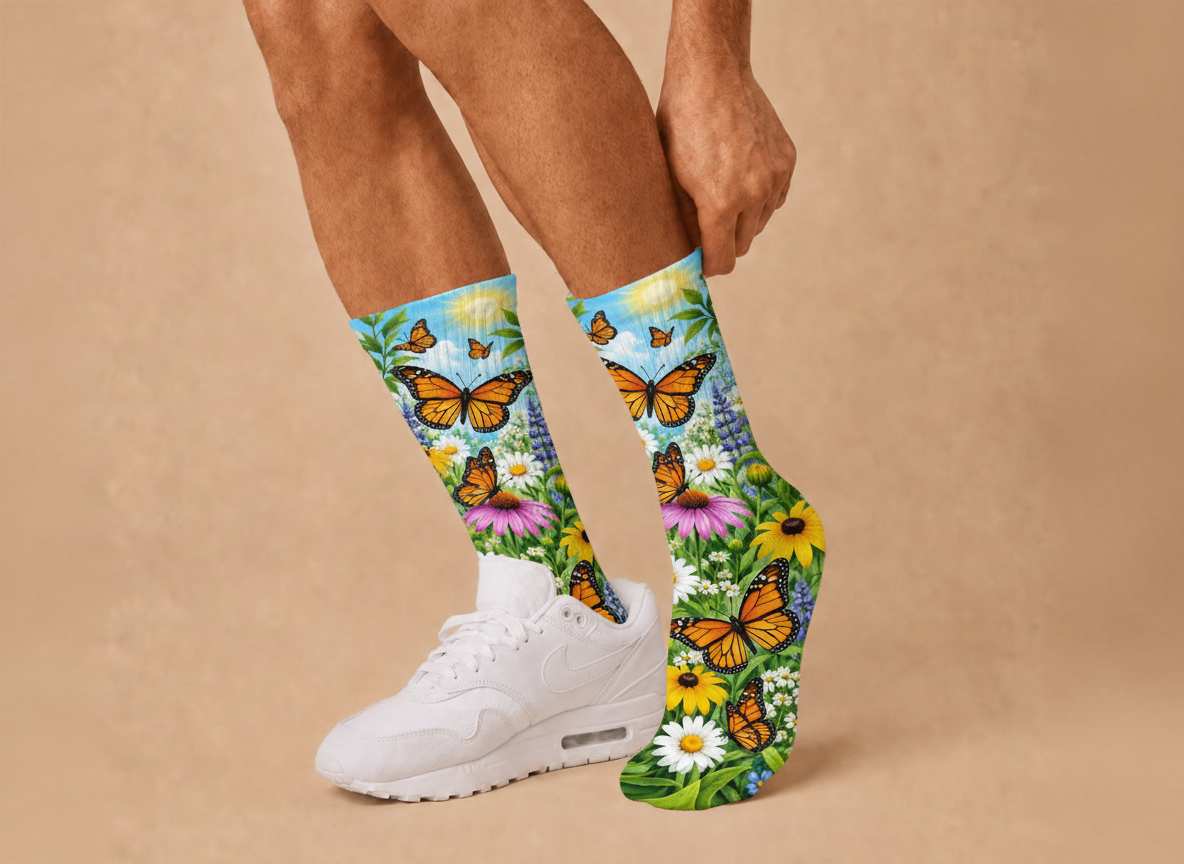 Insects Monarch Butterfly Garden socks