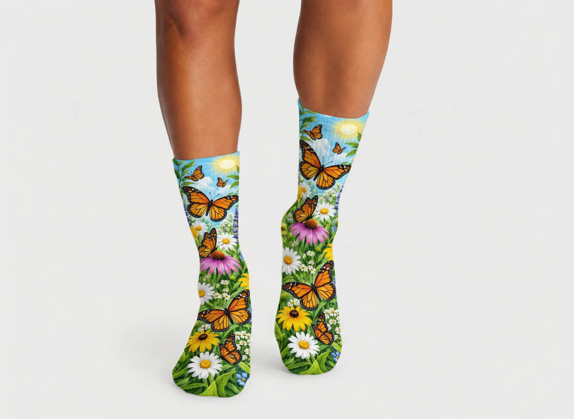 Insects Monarch Butterfly Garden socks