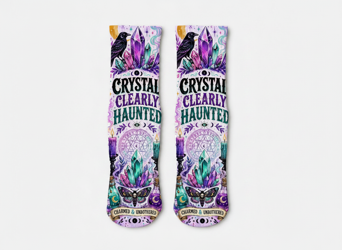 Mystical Crystal Clearly Haunted socks