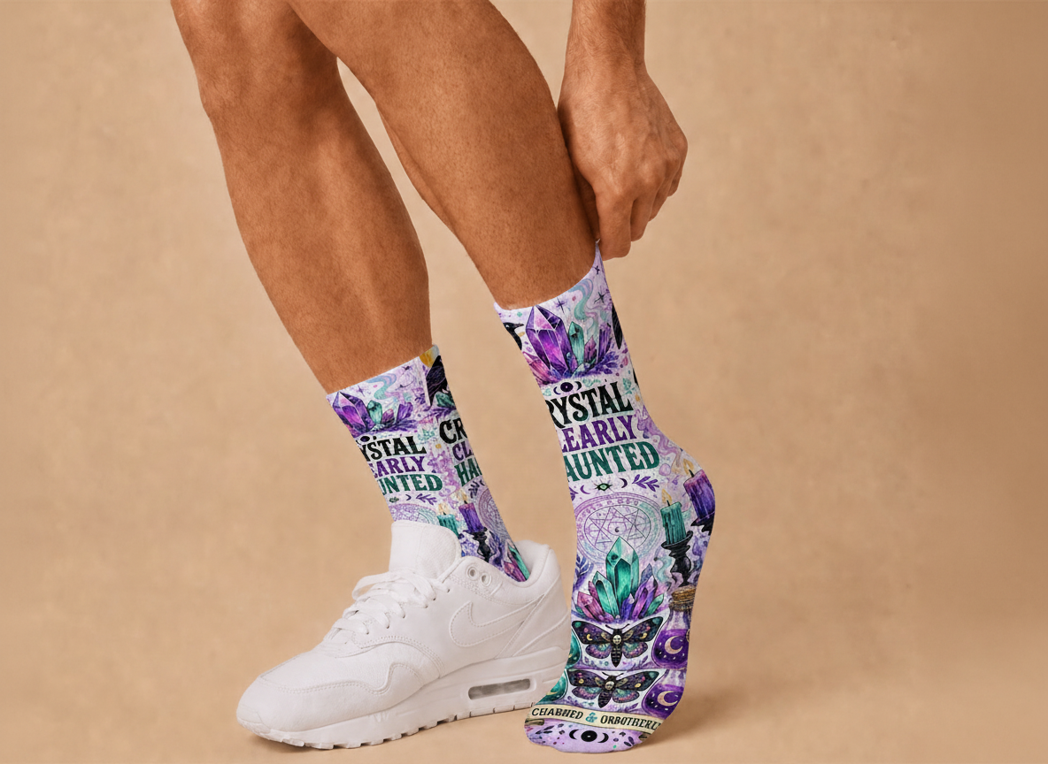 Mystical Crystal Clearly Haunted socks