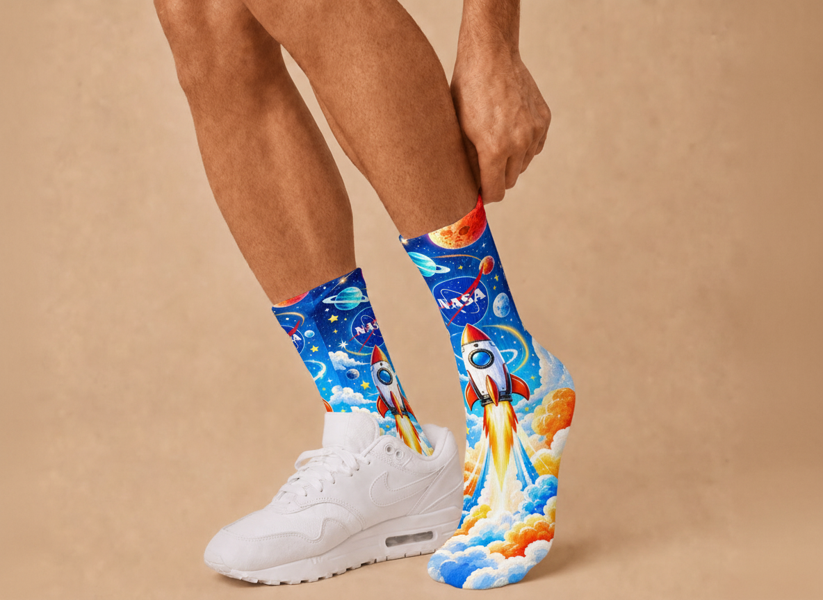 NASA Blast Off socks