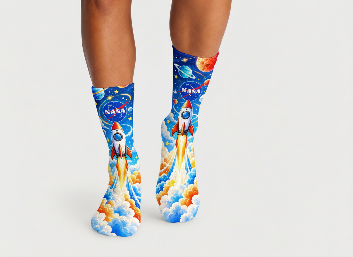 NASA Blast Off socks
