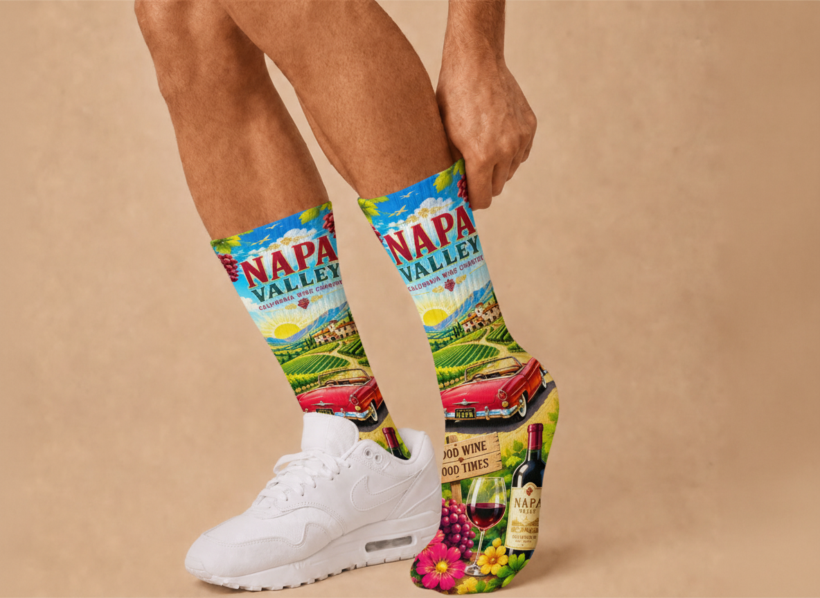 Wine Napa Valley Good Wine socks