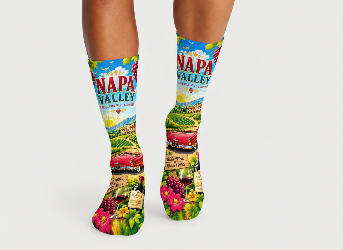 Wine Napa Valley Good Wine socks