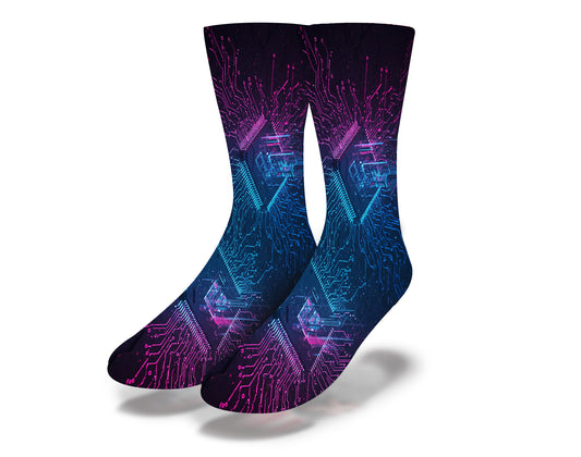 Neon Circuit Surge socks
