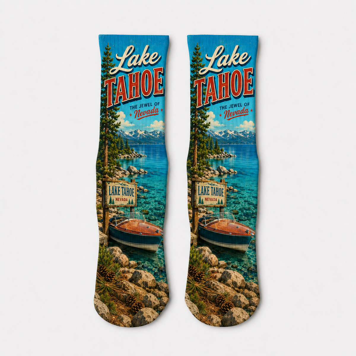 Nevada Lake Tahoe socks