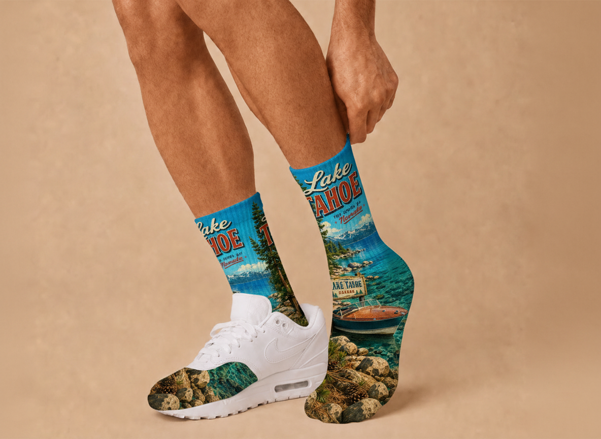 Nevada Lake Tahoe socks