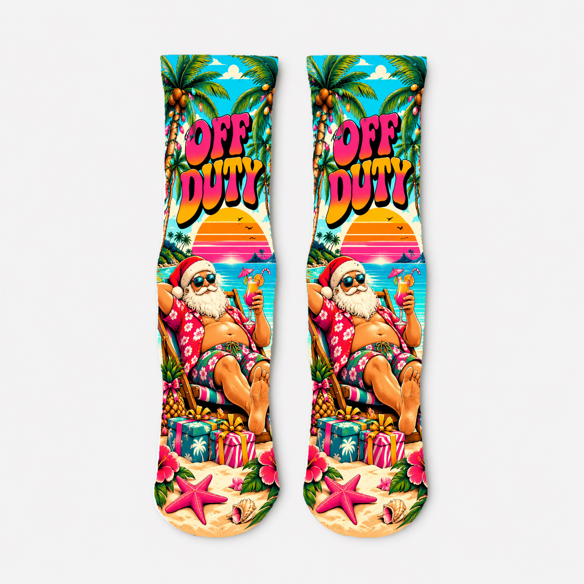 Christmas 17 Off-Duty Tropical Santa socks