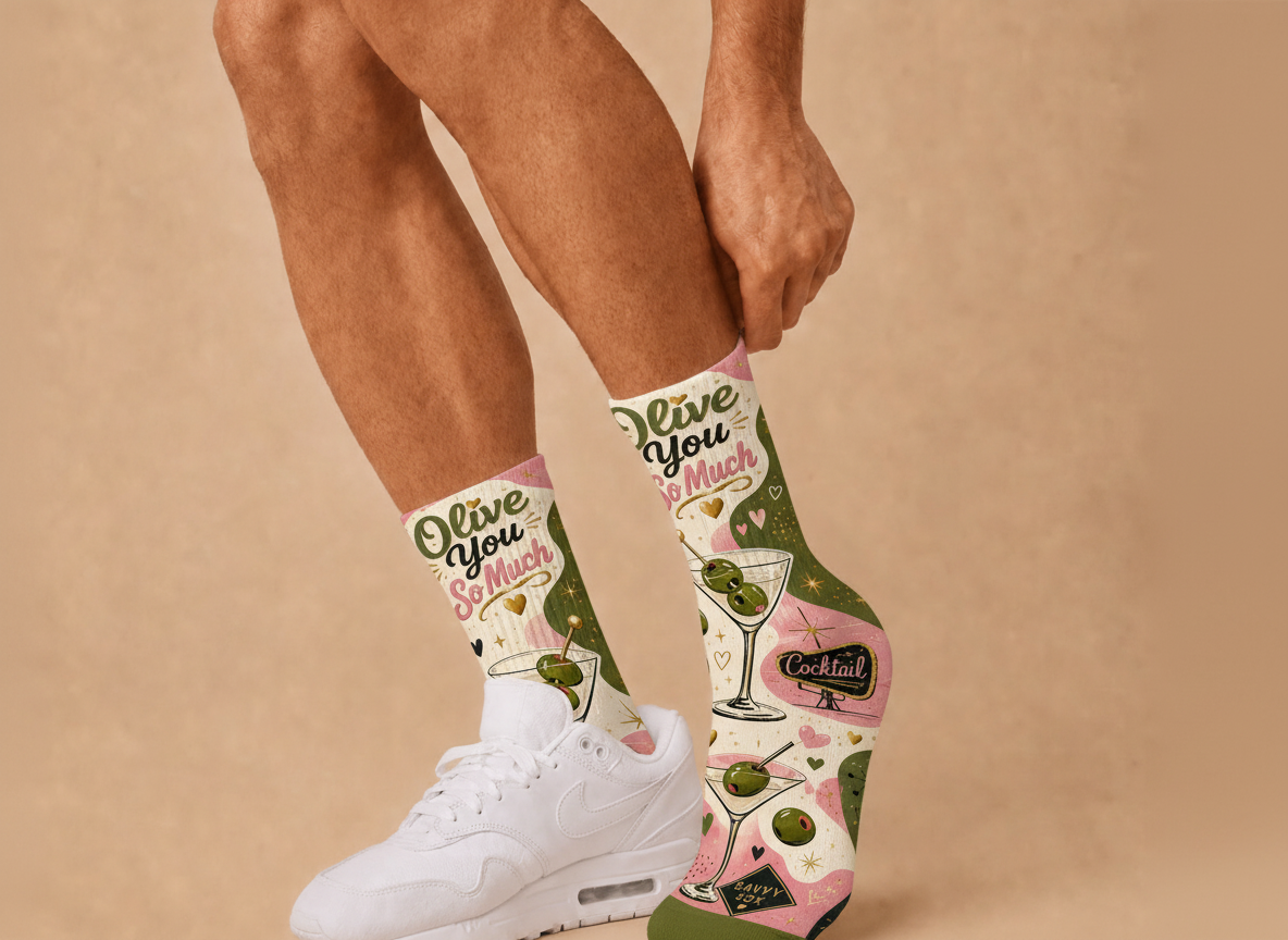 Food Olive You So Much socks