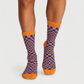 Illusion Checkerboard Orange and Blue socks
