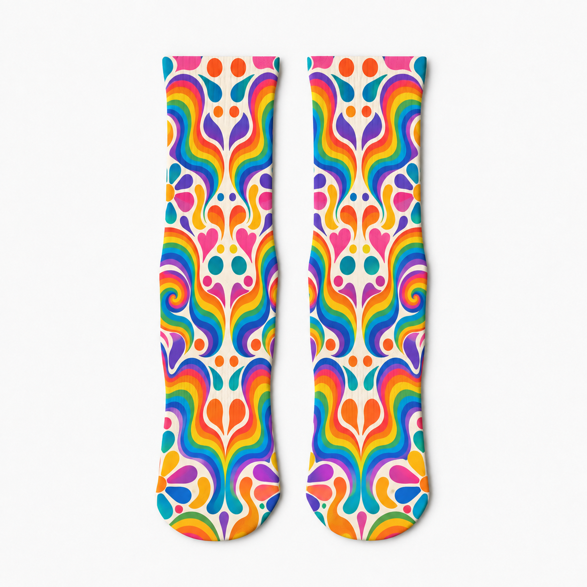 Psychedelic Rainbow Flow socks