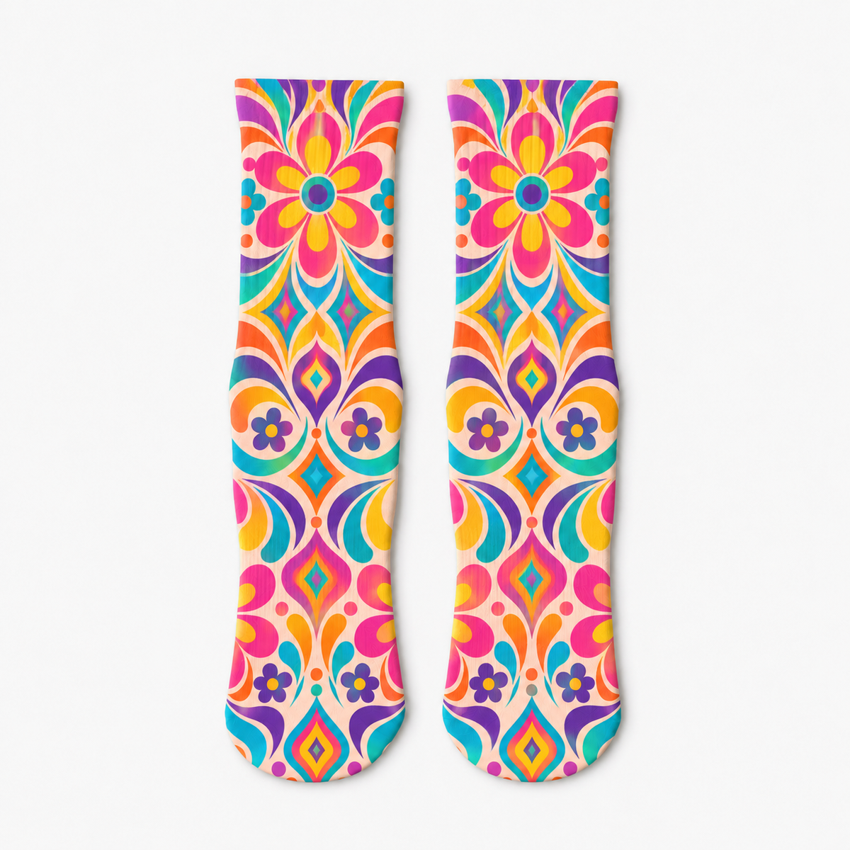 Psychedelic Retro Bloom socks