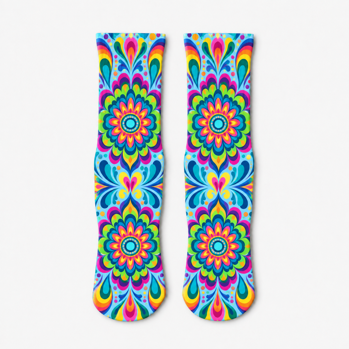 Psychedelic Mandala Burst socks
