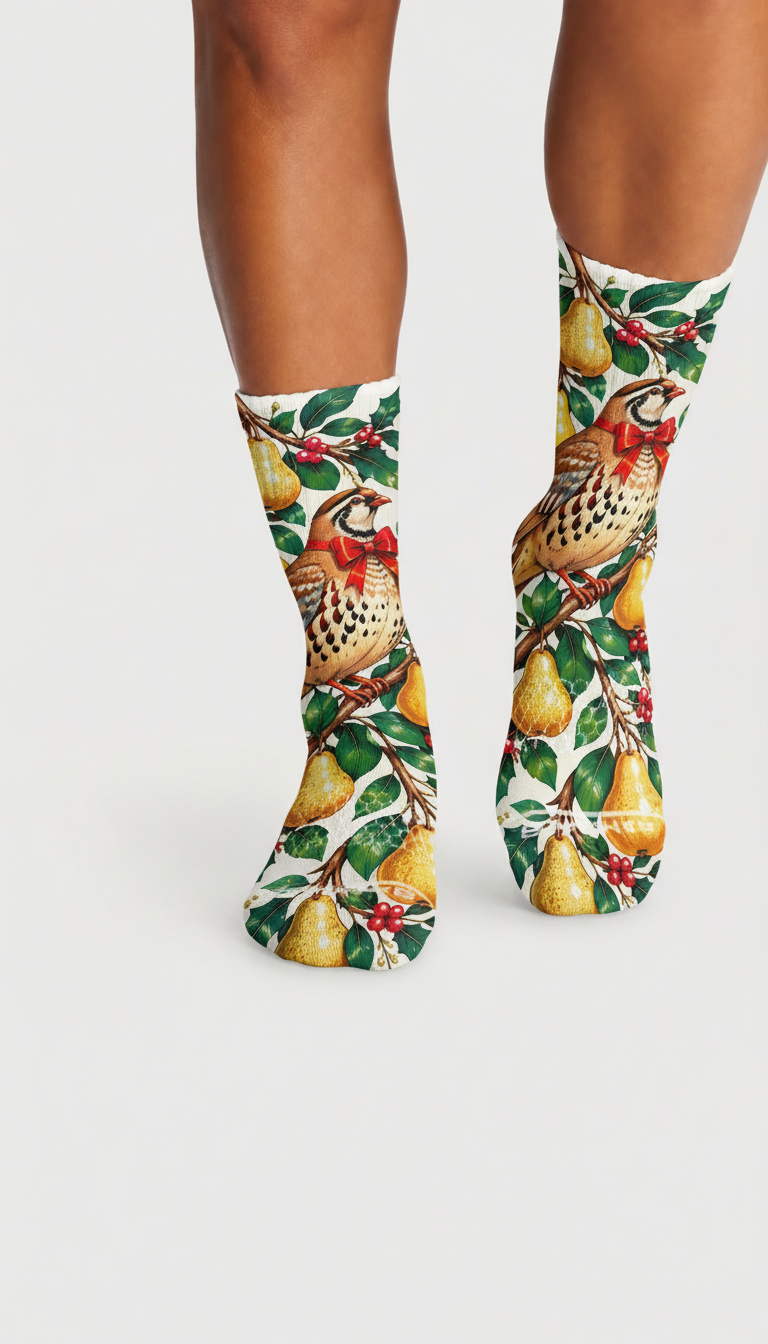 Christmas 34 Partridge In a Pear Tree socks