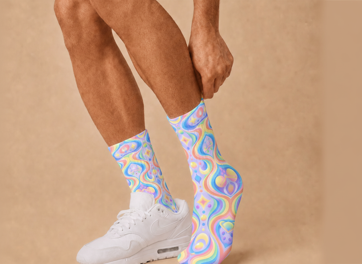 Psychedelic Pastel Cosmos socks