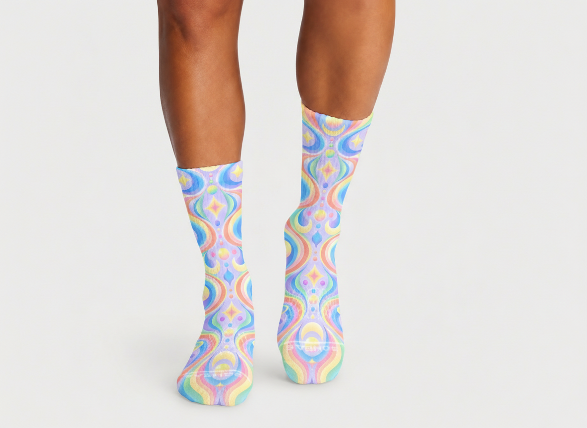 Psychedelic Pastel Cosmos socks