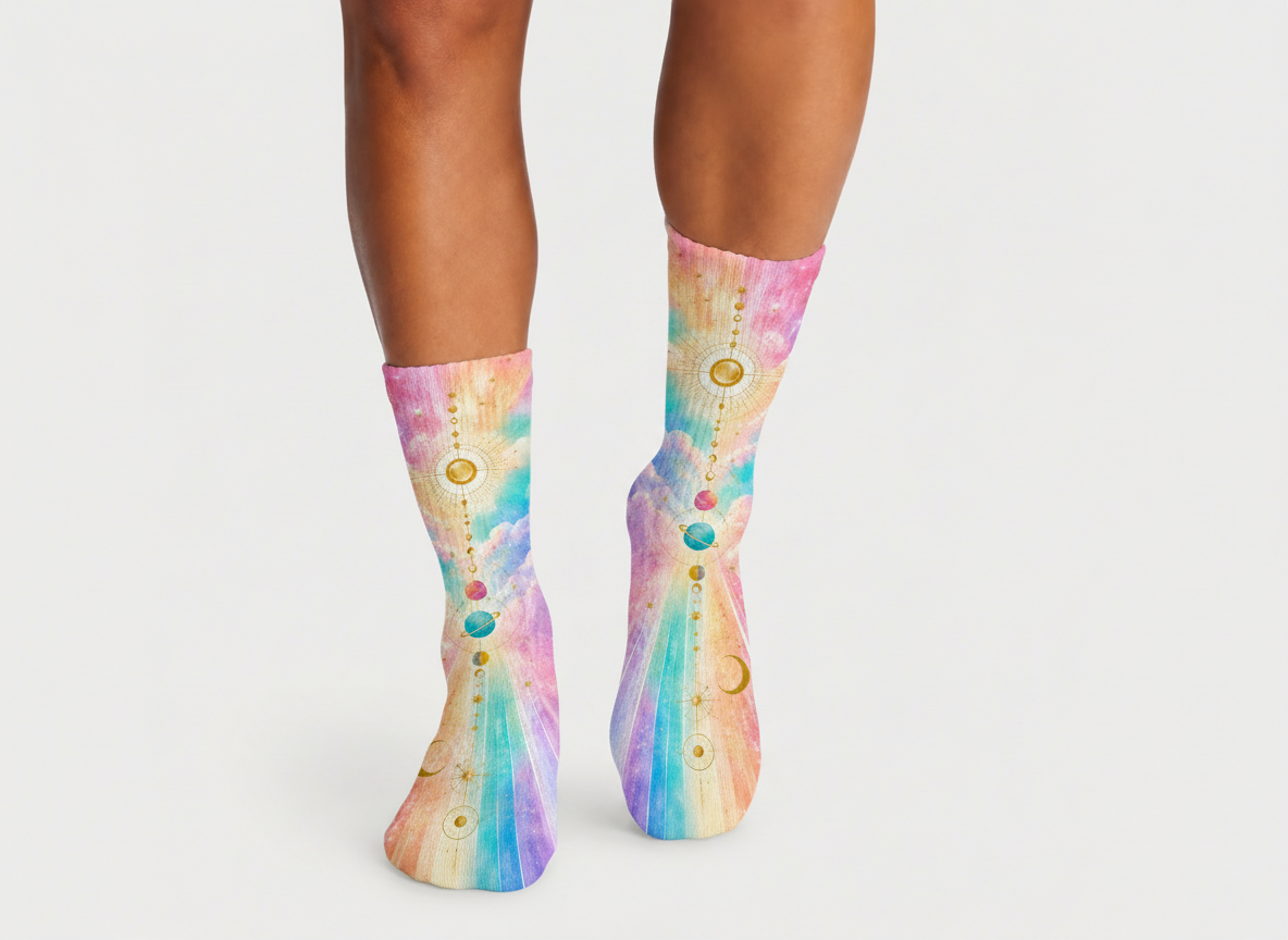 Celestial Pastel Universe socks