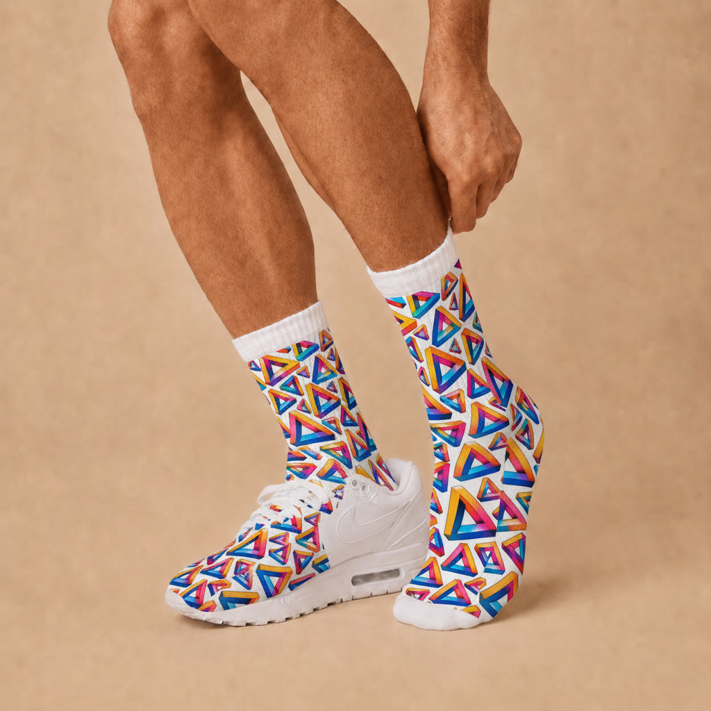 Illusion Penrose Triangle socks