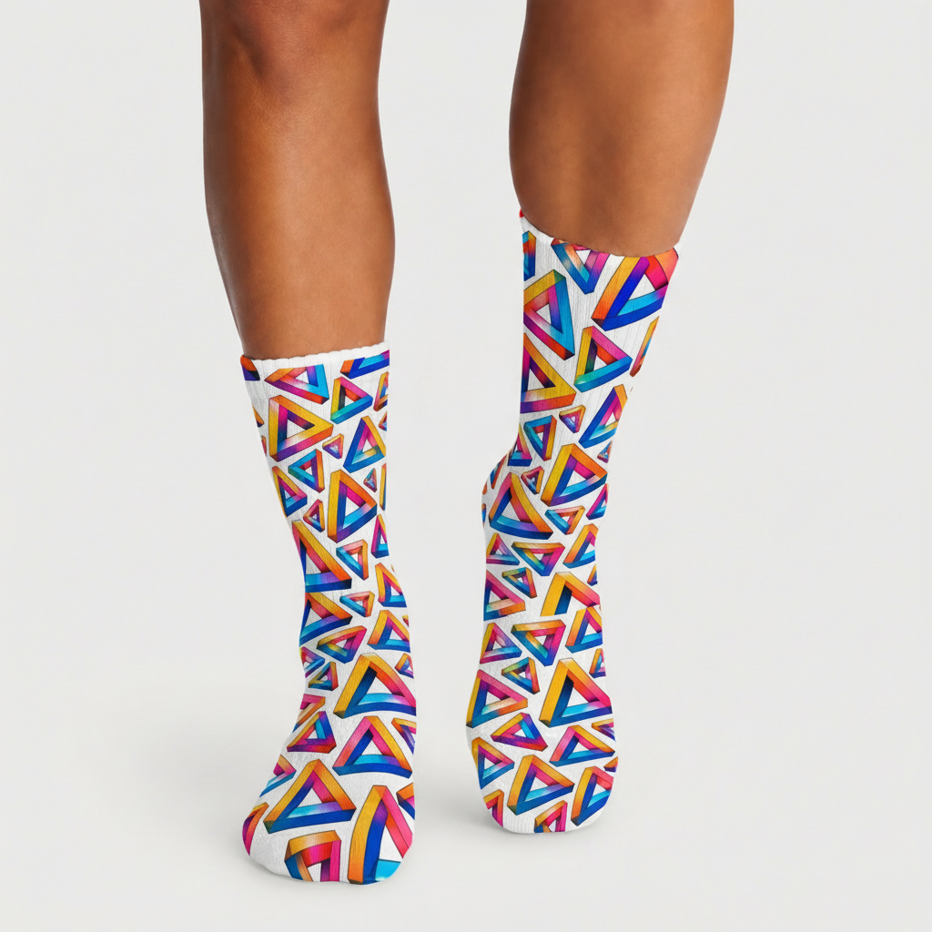 Illusion Penrose Triangle socks