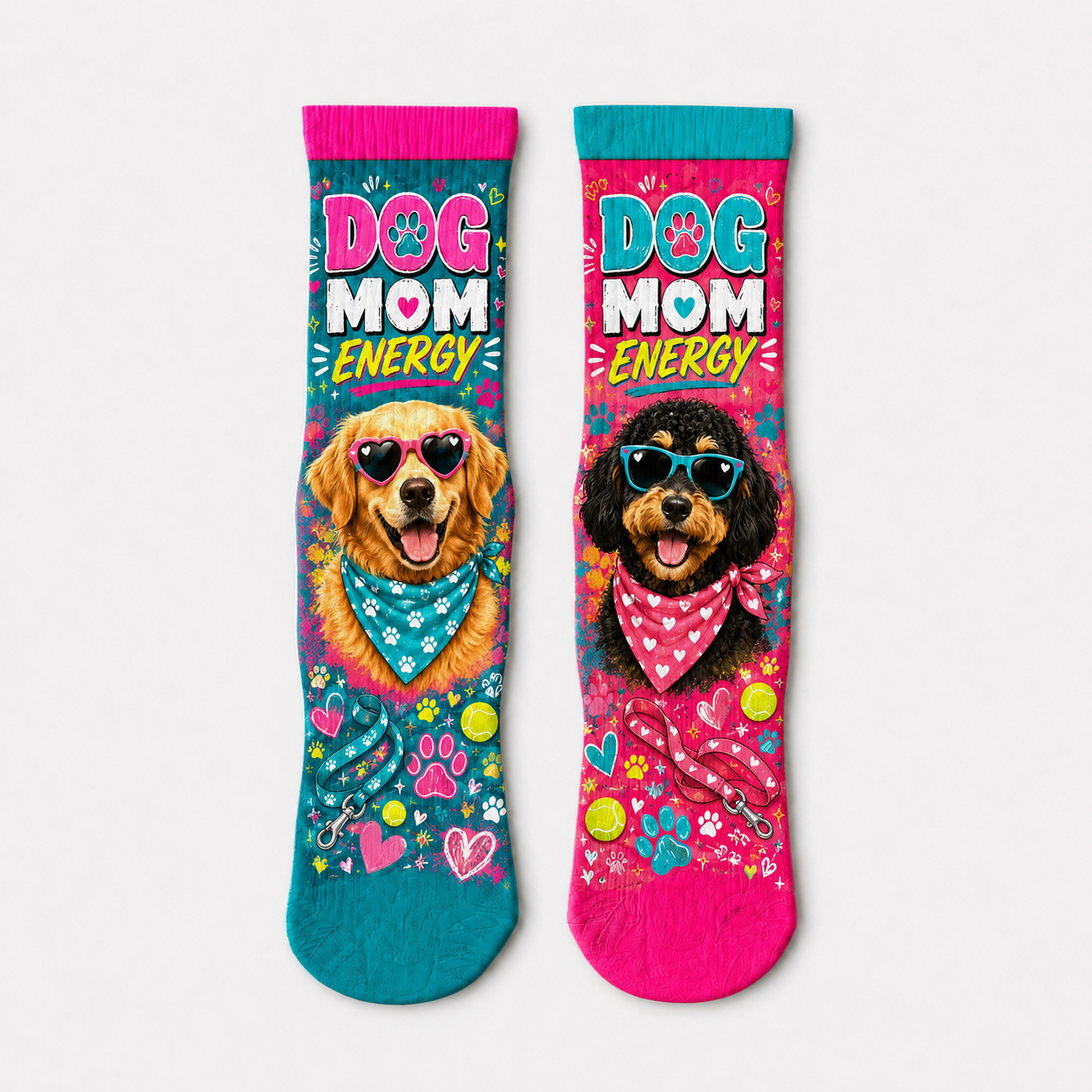 Pets Dog Mom Energy socks