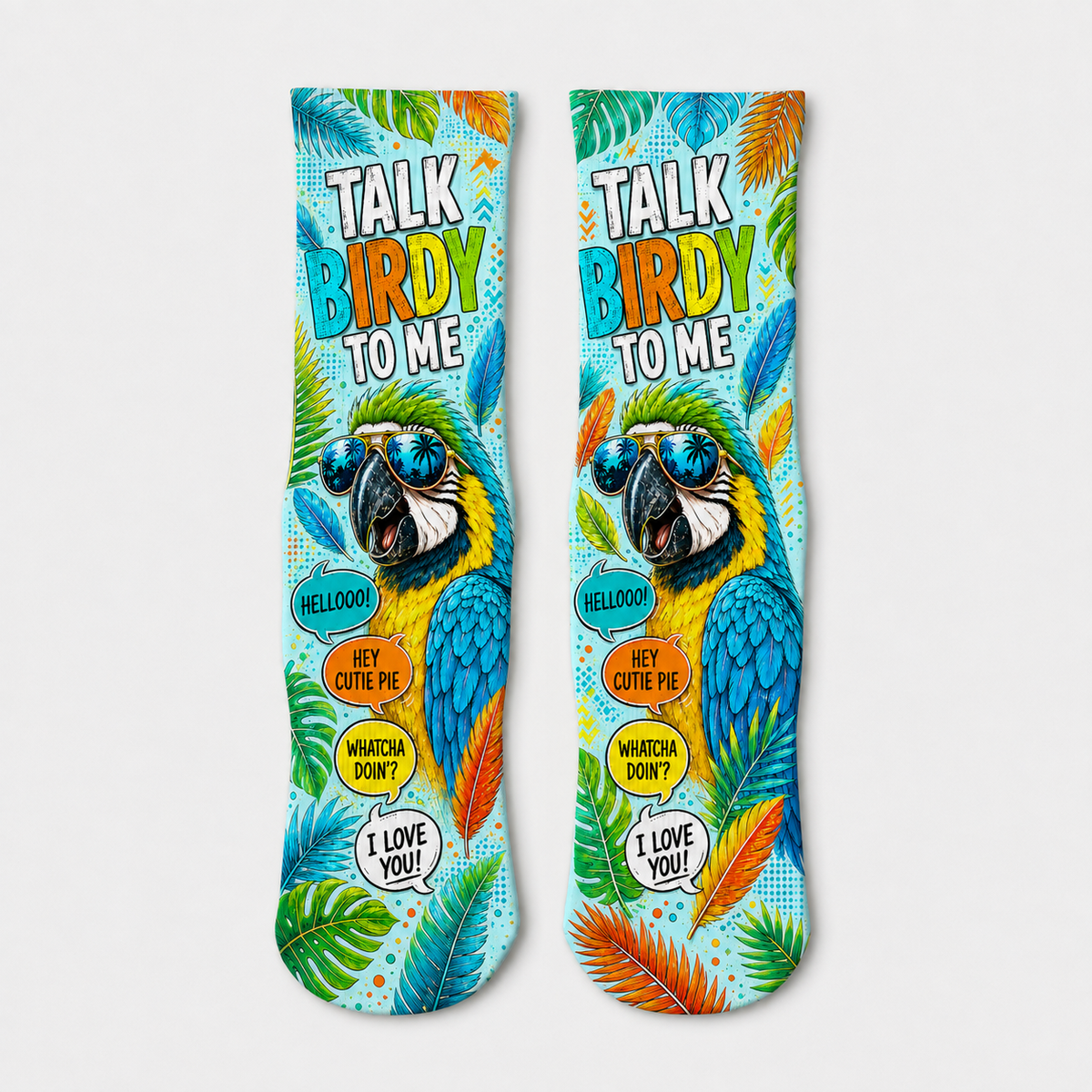 Pets Talk Birdy To Me Man socks