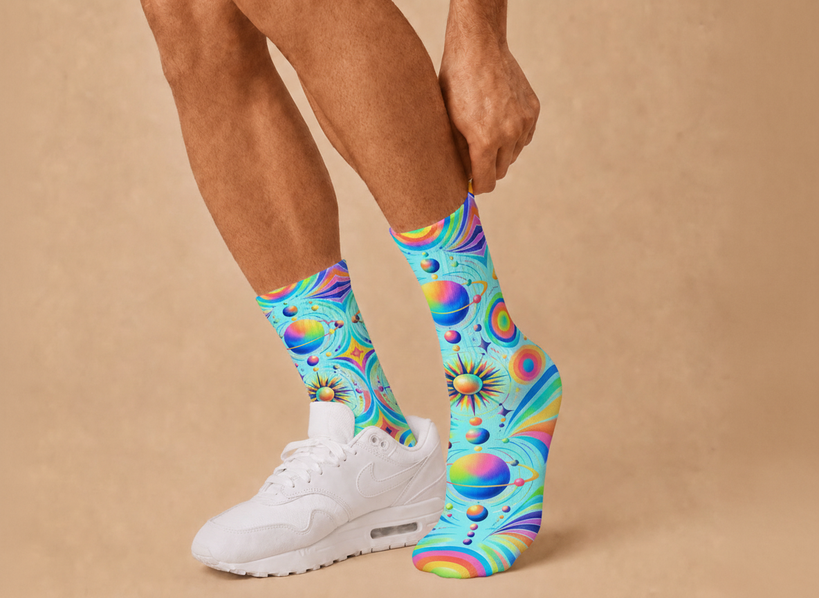 Psychedelic Cosmic Orbit socks