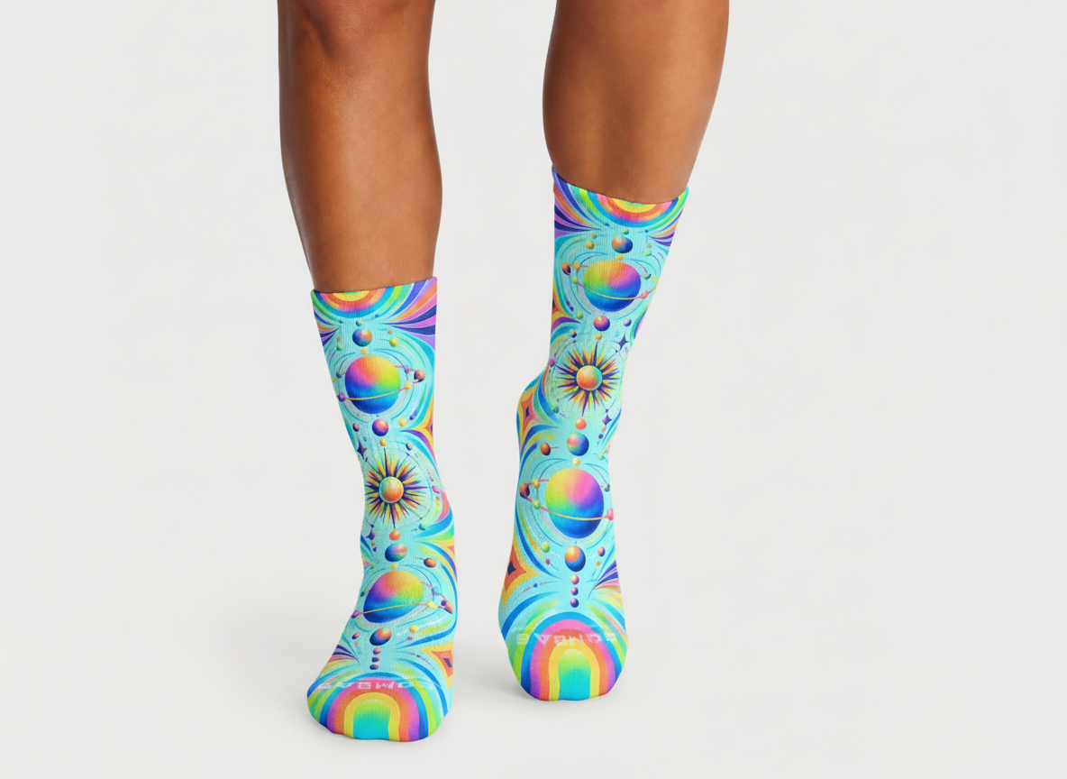 Psychedelic Cosmic Orbit socks