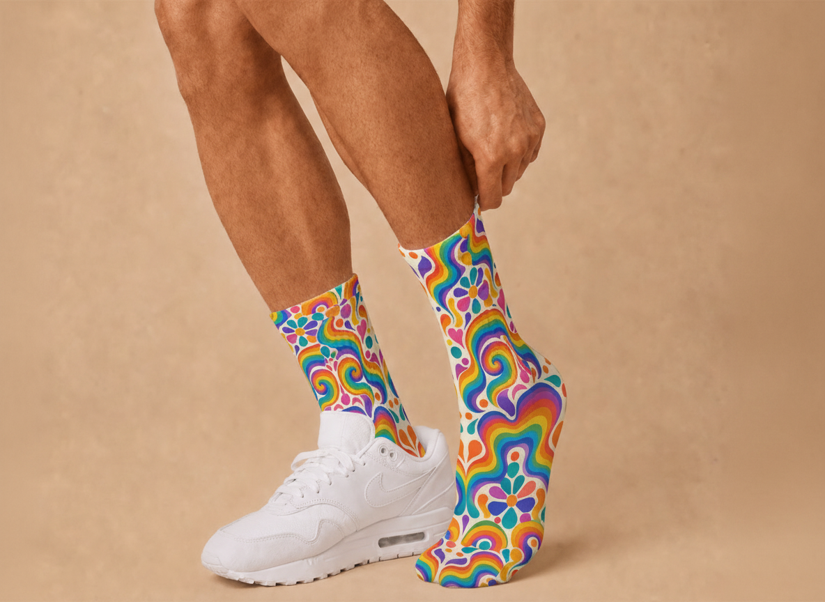 Psychedelic Rainbow Flow socks