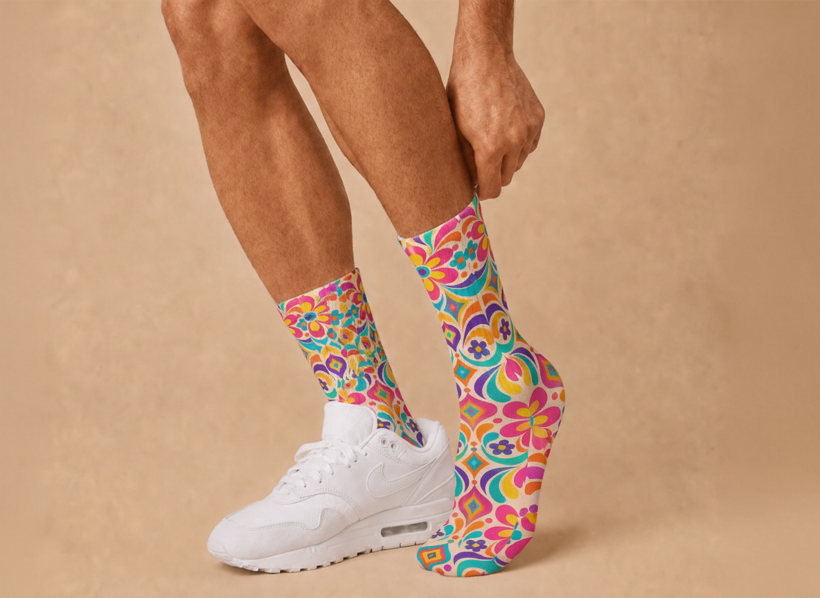 Psychedelic Retro Bloom socks