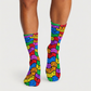 Illusion Psychedelic Word Pattern Black socks