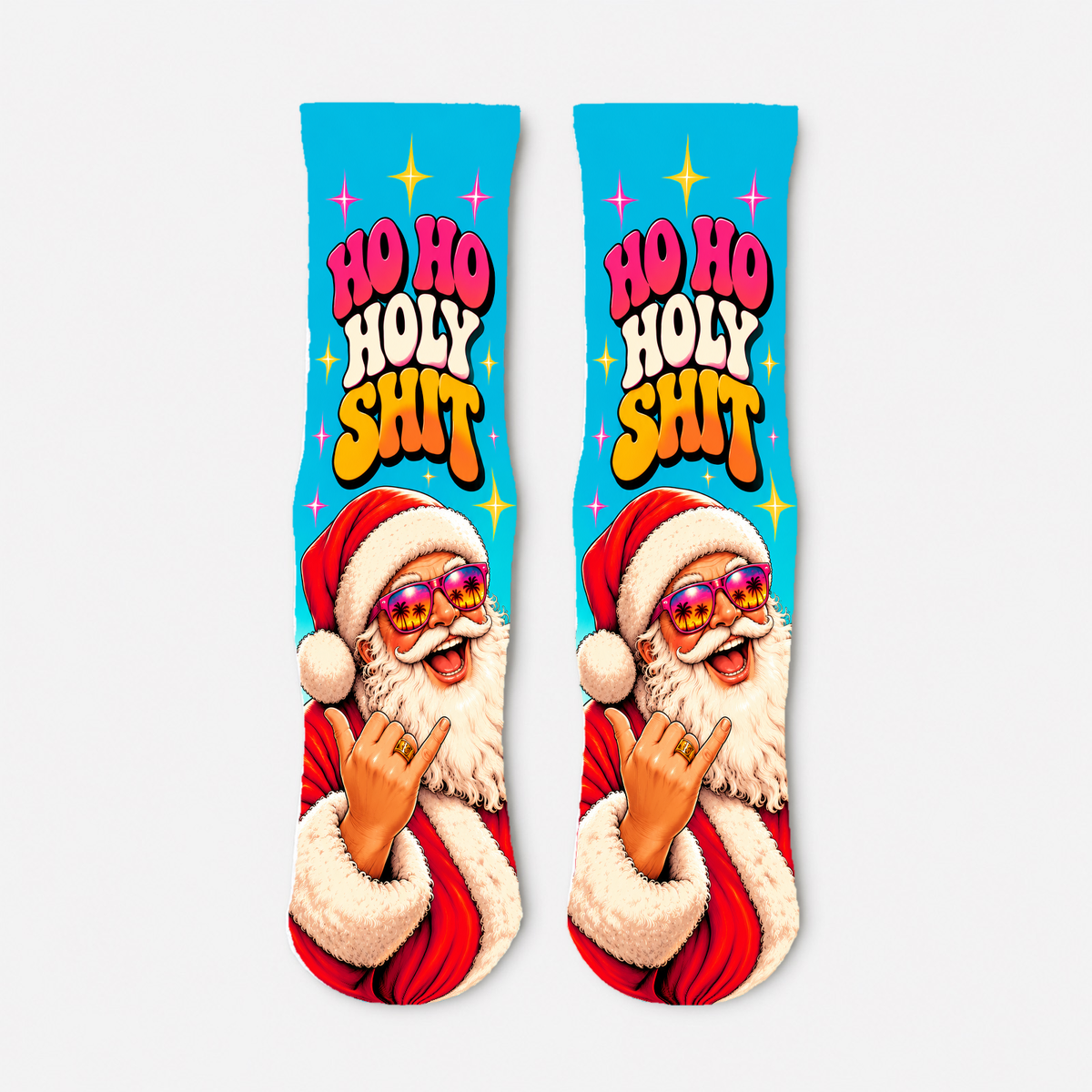 Christmas 14 Santa Shaka Christmas Pop Art socks