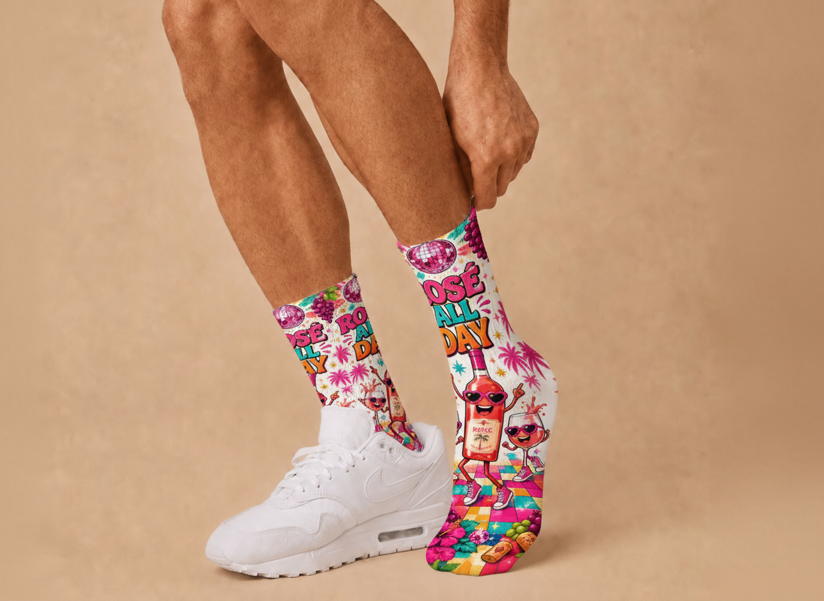 Wine Rosé All Day Disco socks