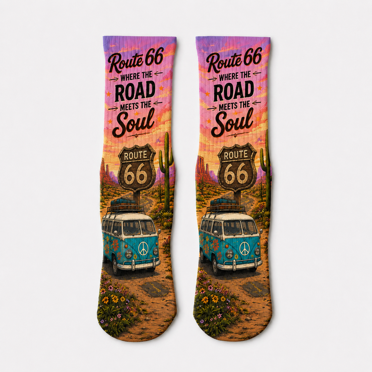 Route 66 Roads Meet Souls socks