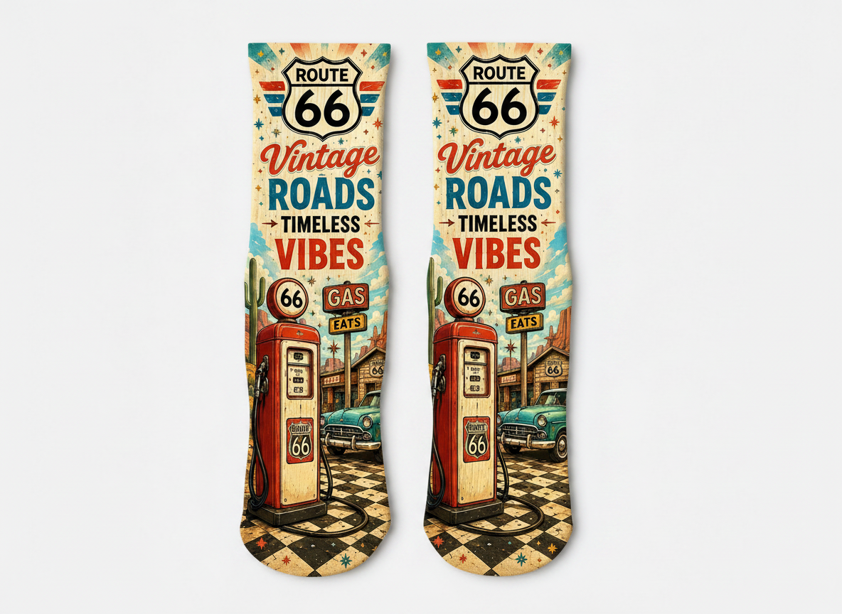 Route 66 Vintage Roads socks