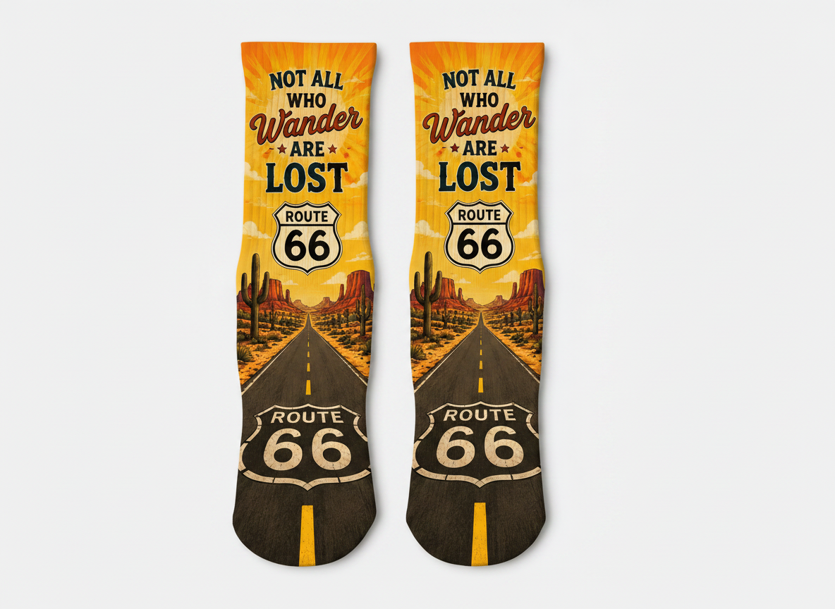 Route 66 Wander Lost Sunburst socks