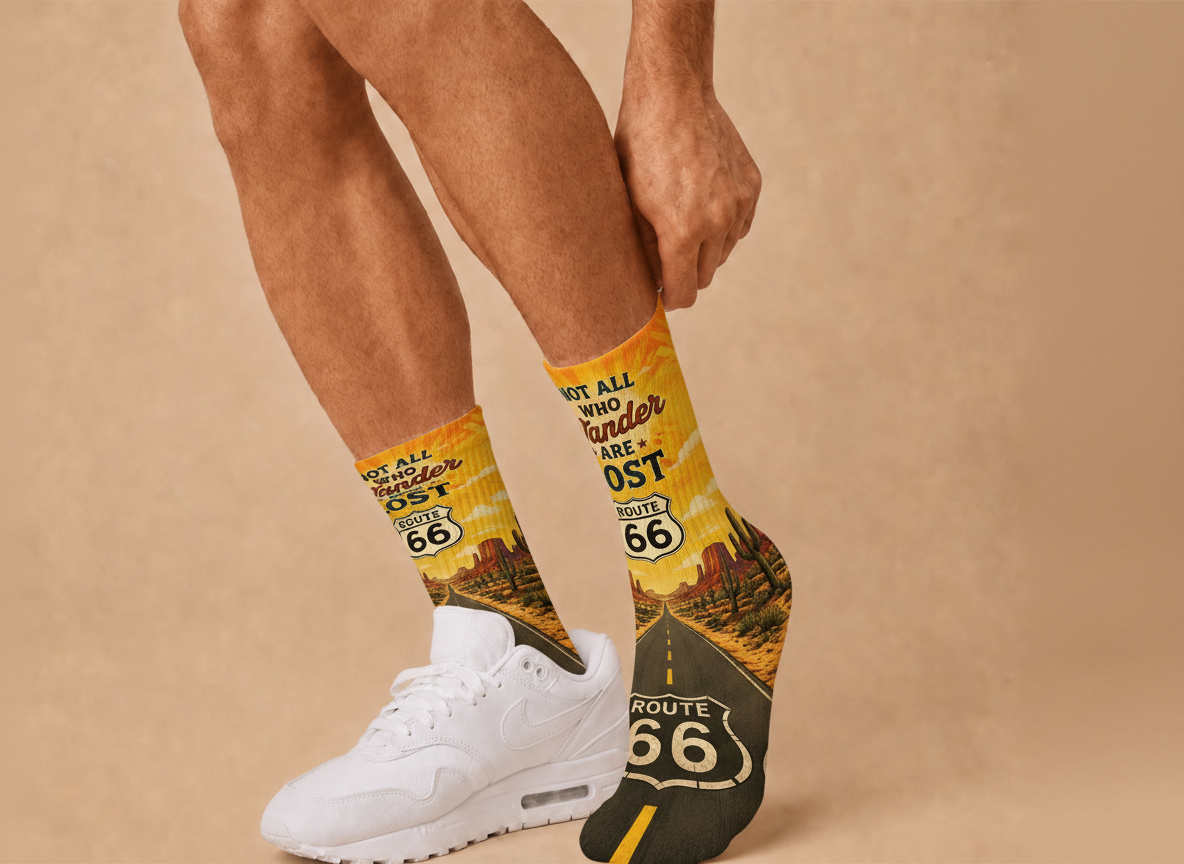 Route 66 Wander Lost Sunburst socks