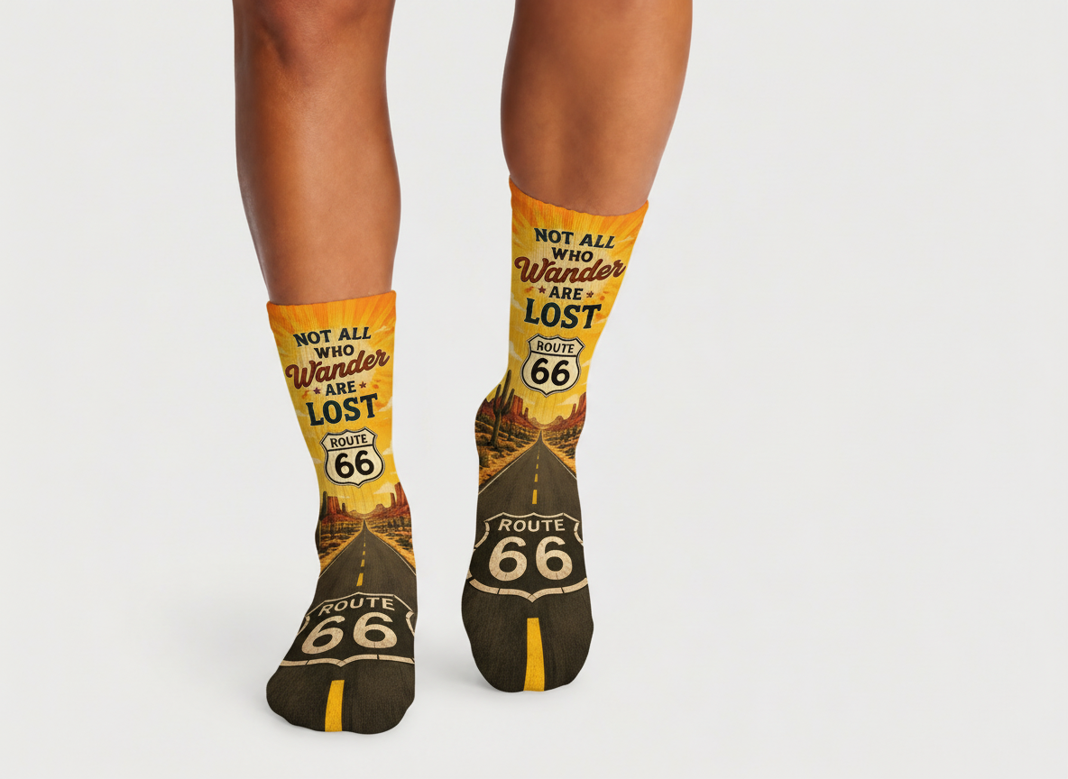 Route 66 Wander Lost Sunburst socks