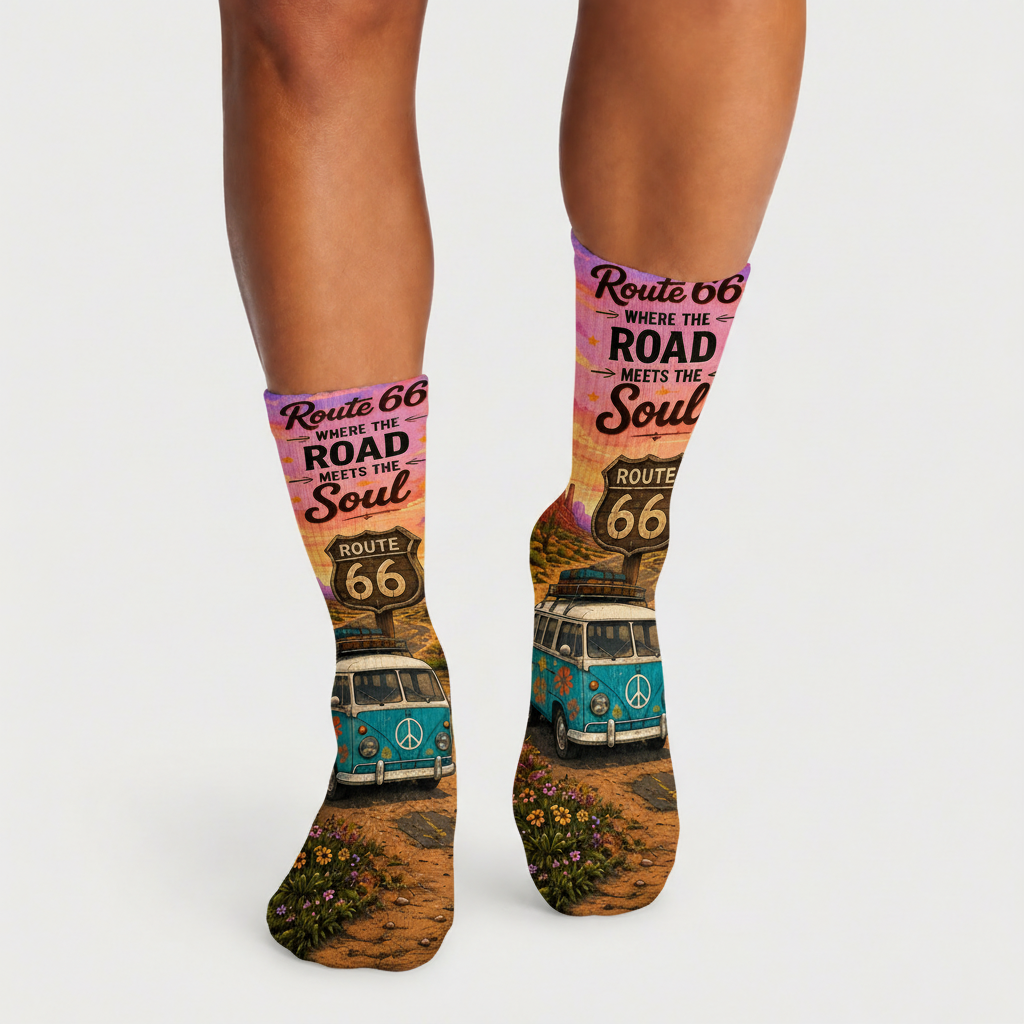 Route 66 Roads Meet Souls socks