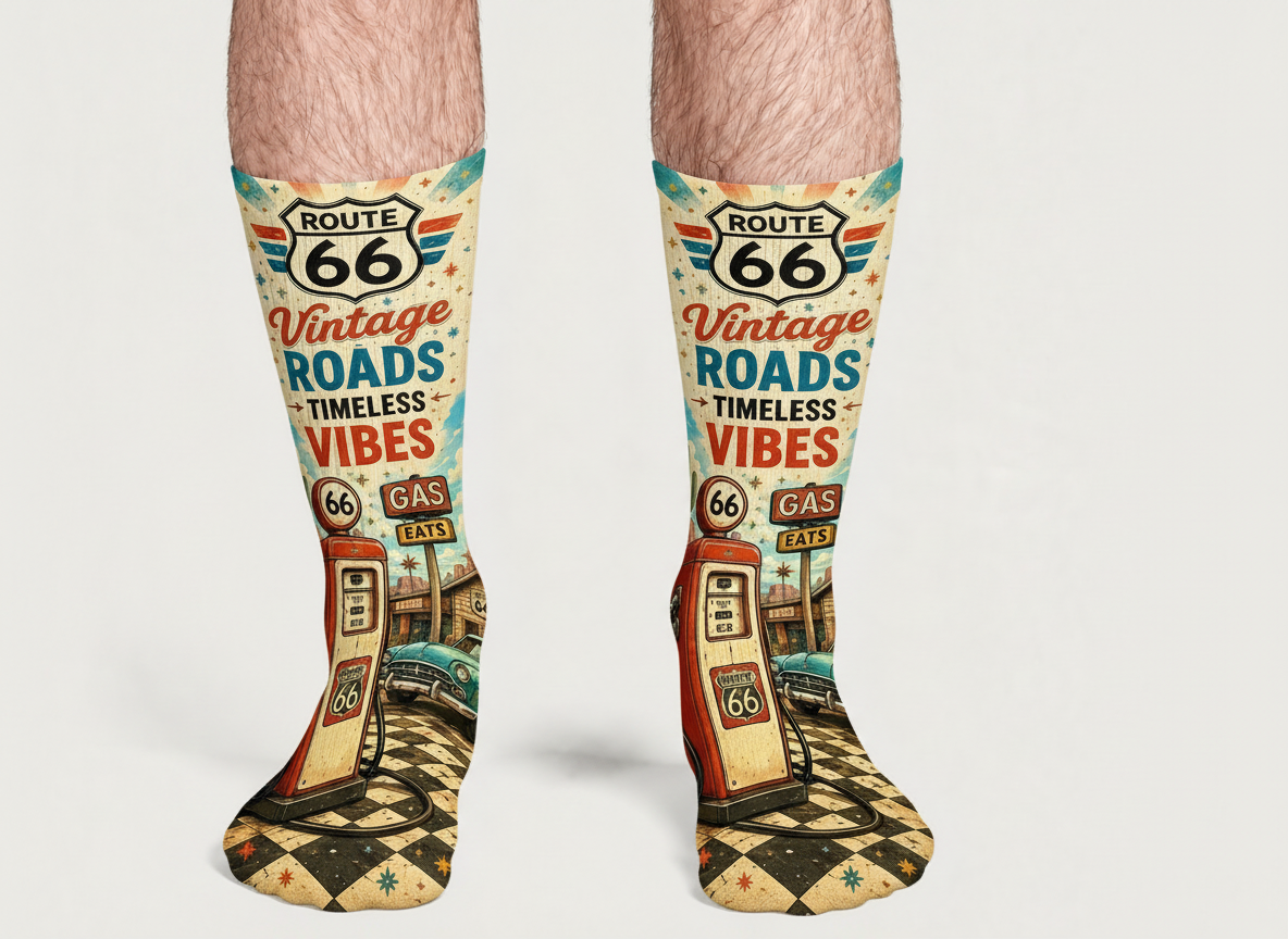 Route 66 Vintage Roads socks
