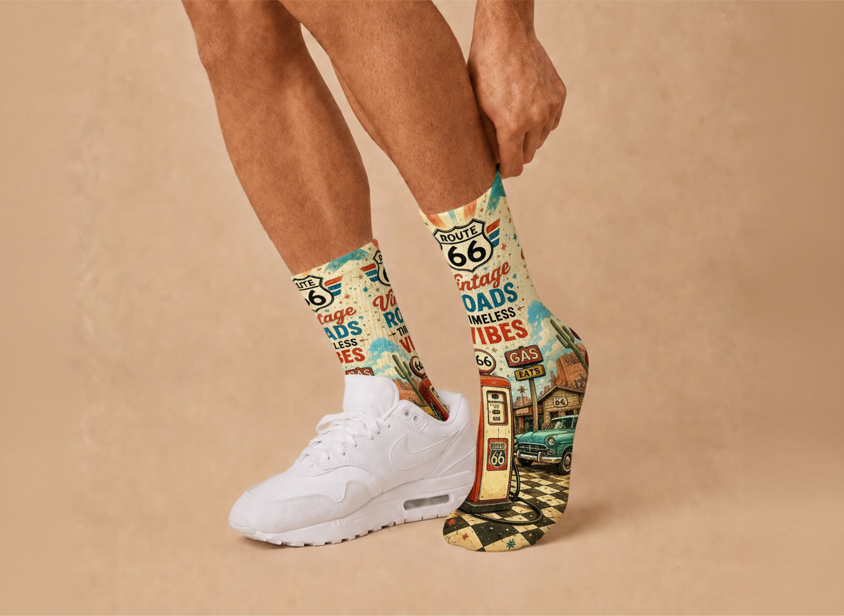 Route 66 Vintage Roads socks