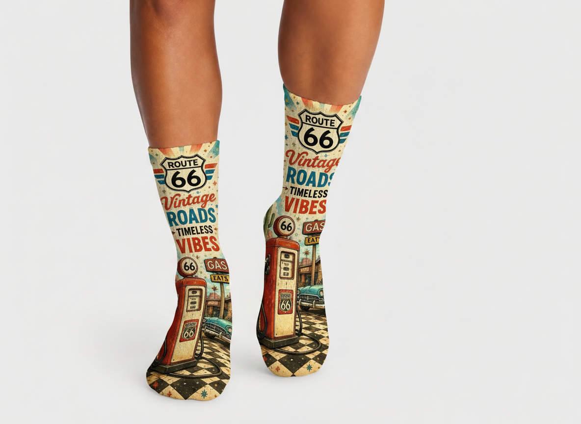 Route 66 Vintage Roads socks