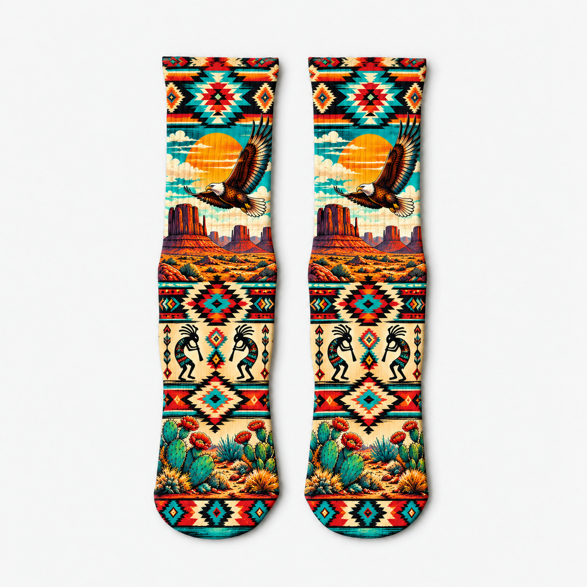Southwestern Eagle Desert Textile socks