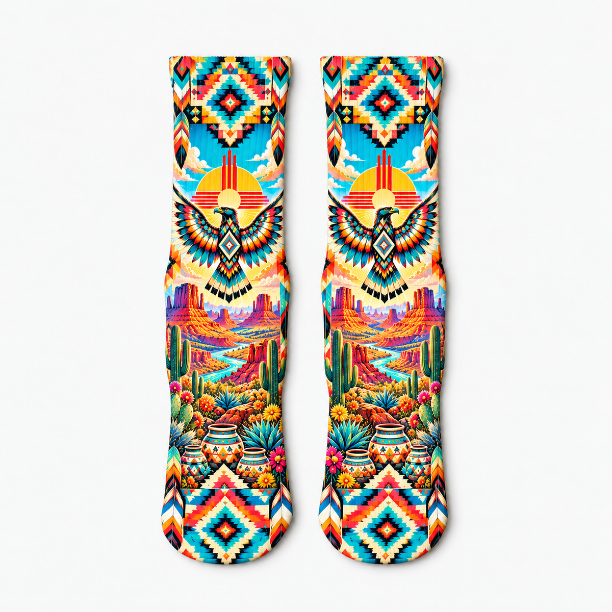 Southwestern Thunderbird Desert socks