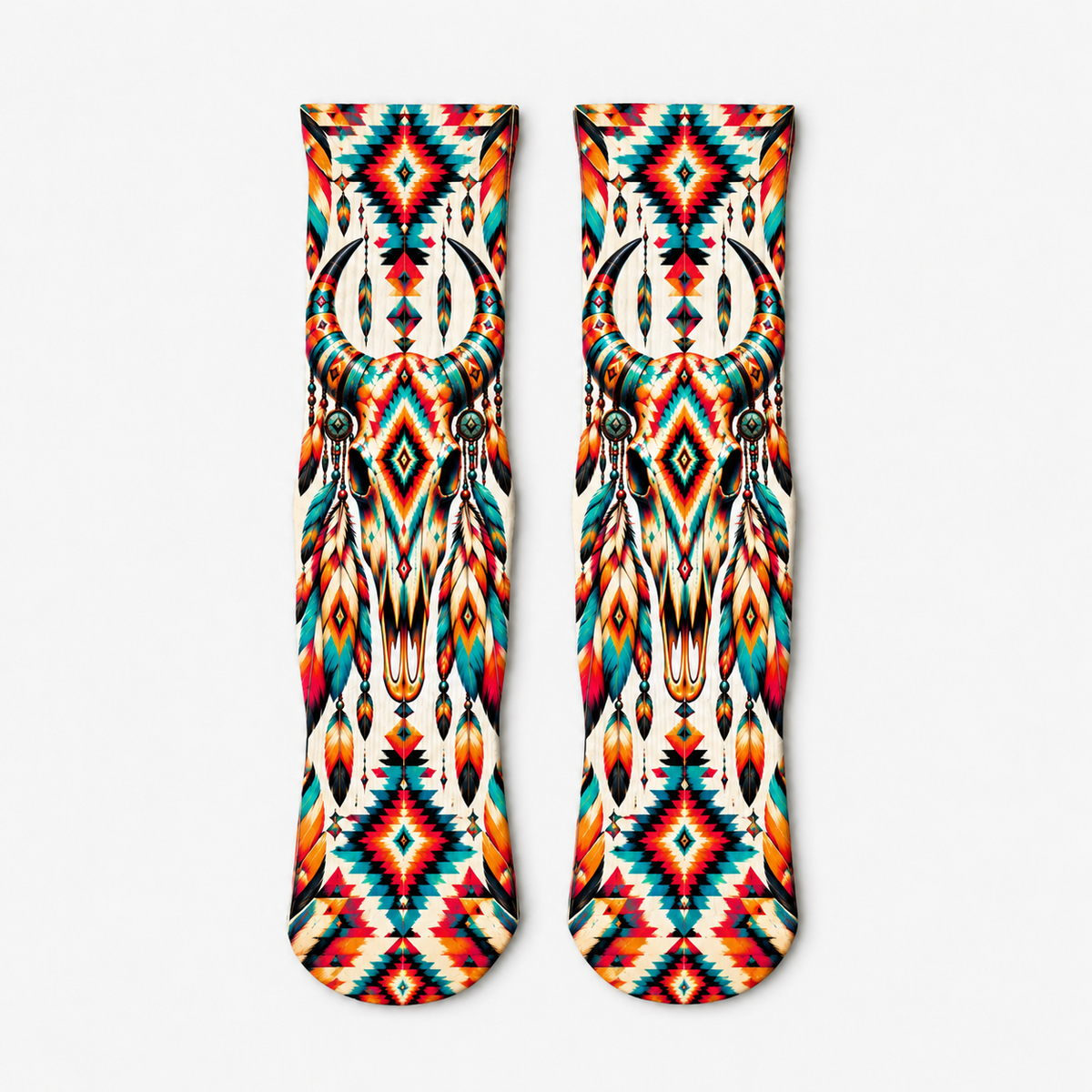 Southwestern Longhorn Skull socks