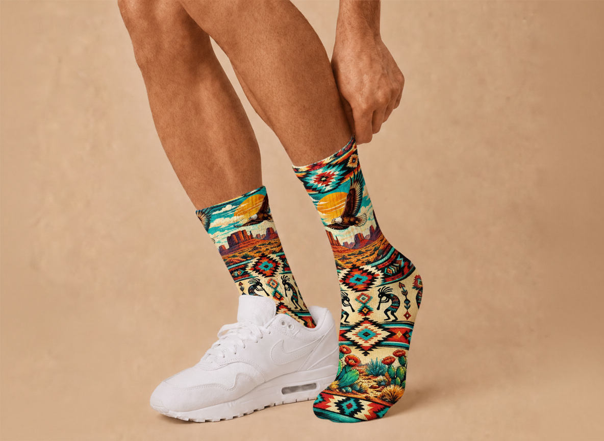 Southwestern Eagle Desert Textile socks