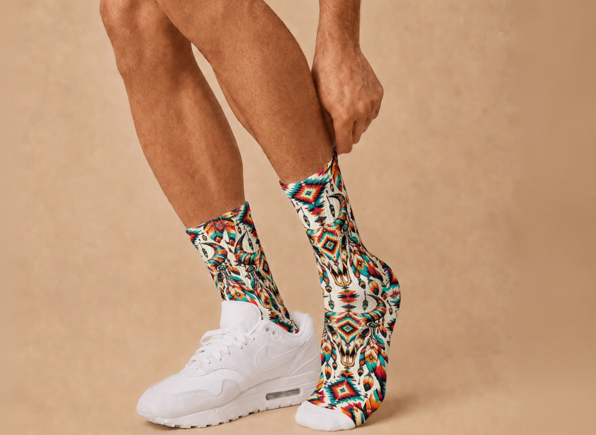 Southwestern Longhorn Skull socks